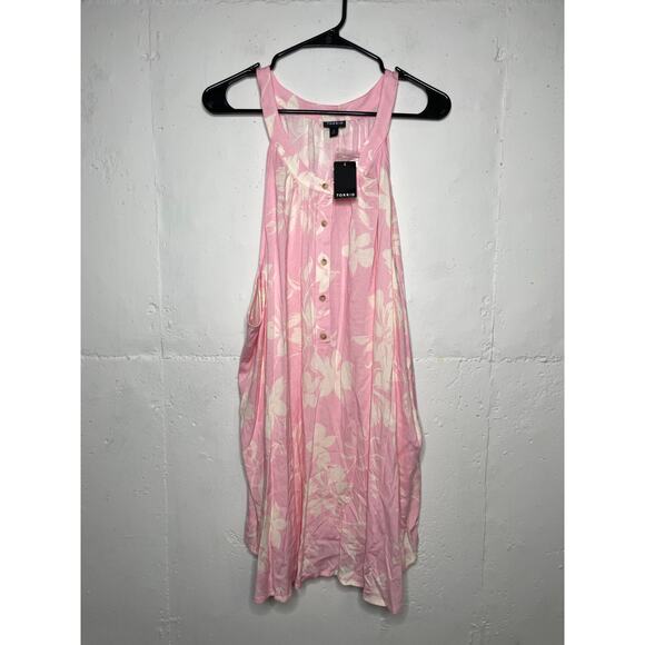 NEW Torrid Pink Sleeveless Emma Floral Blouse Front Halter Size 5X - Picture 1 of 7